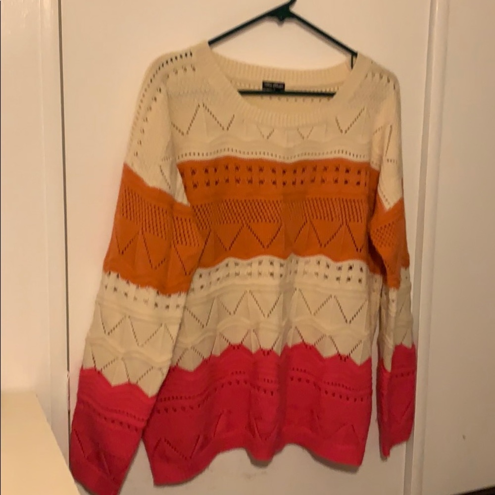 Knit sweater color blocked